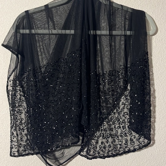 Embroidered beaded sheer scarf - Picture 2 of 3